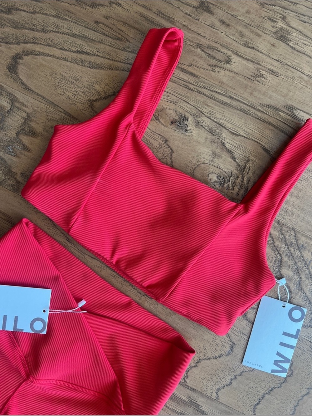 WILO Cherry Red Sports Bra & High Waist V Short Set - Picture 3 of 6